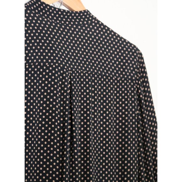 Madewell Black Cream Polka Dot 100% Viscose Long Sleeves Tunic Shirt Dress S - Picture 11 of 14